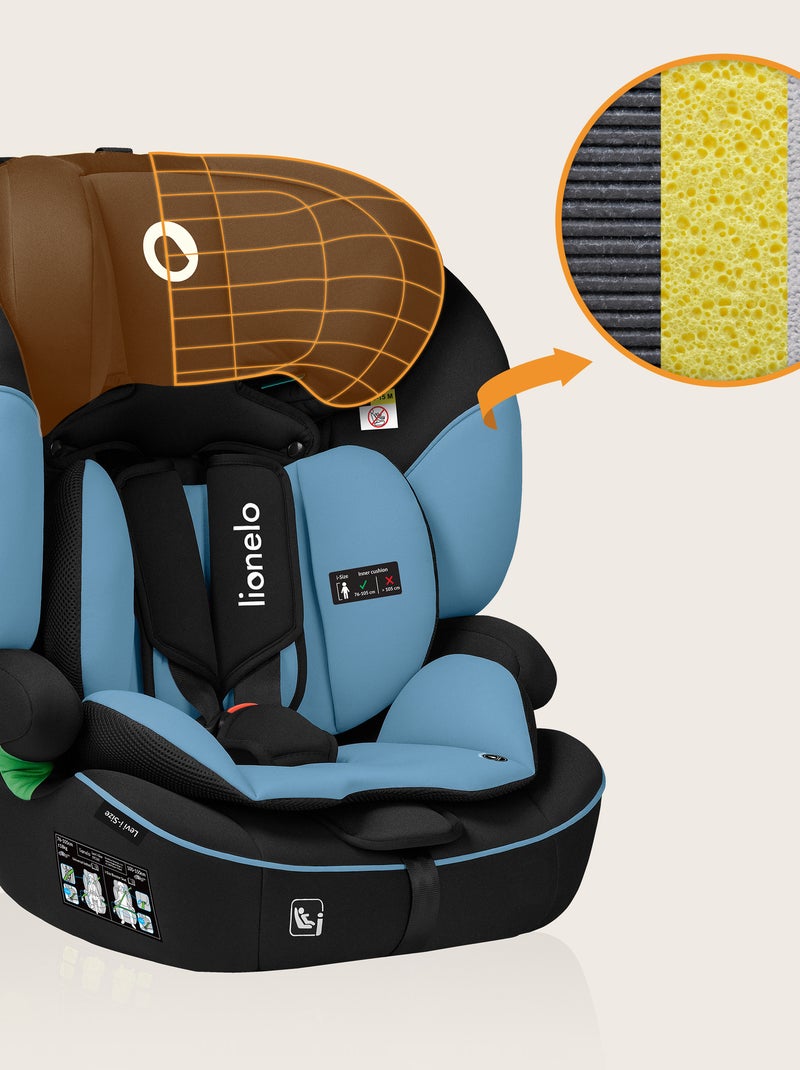 Cadeira Auto LIONELO Levi i-Size - 76-150 cm - Grupo 1/2/3 Azul-Preto - Kiabi