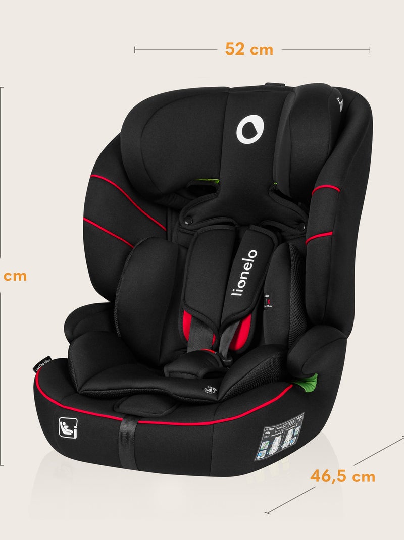 Cadeira Auto LIONELO Levi i-Size - 76-150 cm - Grupo 1/2/3 Preto Vermelho - Kiabi