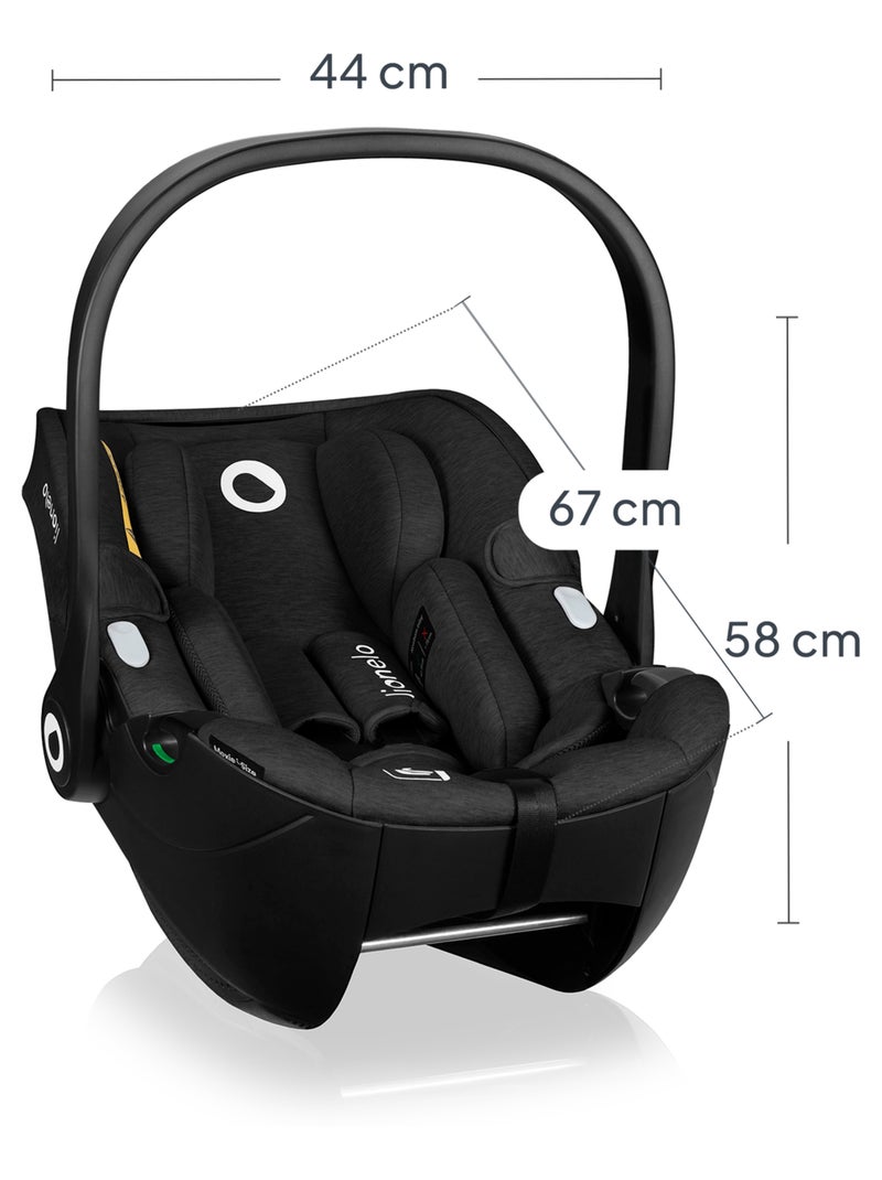Cadeira Auto LIONELO Moxie i-Size - Tecido de Bambu - 40-87 cm - Leve Preto - Kiabi