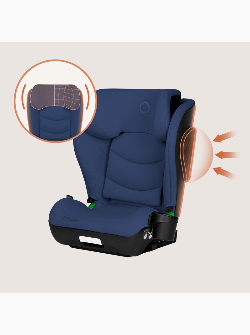 Cadeira Auto LIONELO Neal i-Size - ISOFIX - Assento Largo - Porta-Copos - Reclinável - 100-150 cm Azul - Kiabi