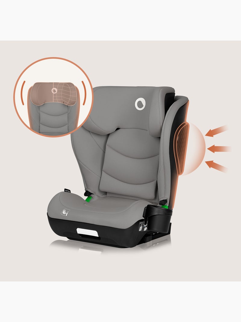 Cadeira Auto LIONELO Neal i-Size - ISOFIX - Assento Largo - Porta-Copos - Reclinável - 100-150 cm Cinza - Kiabi