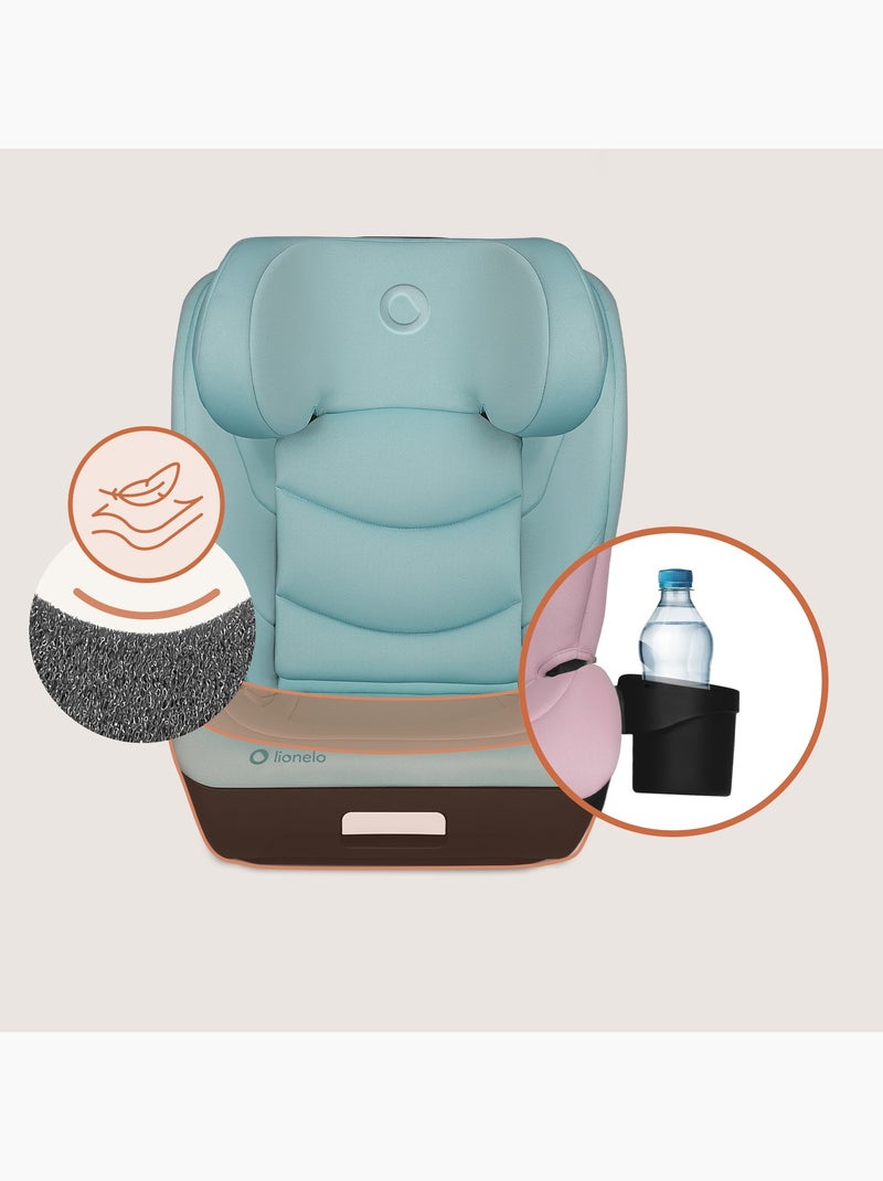Cadeira Auto LIONELO Neal i-Size - ISOFIX - Assento Largo - Porta-Copos - Reclinável - 100-150 cm Hortelã - Kiabi