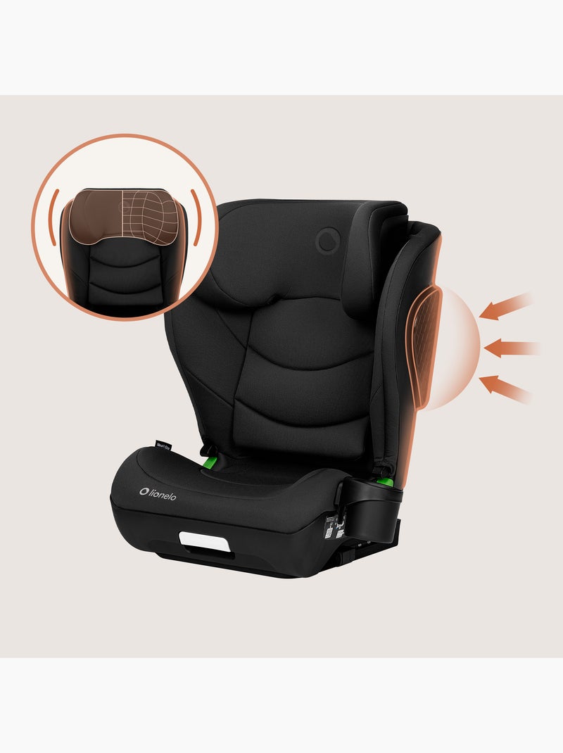 Cadeira Auto LIONELO Neal i-Size - ISOFIX - Assento Largo - Porta-Copos - Reclinável - 100-150 cm Preto - Kiabi