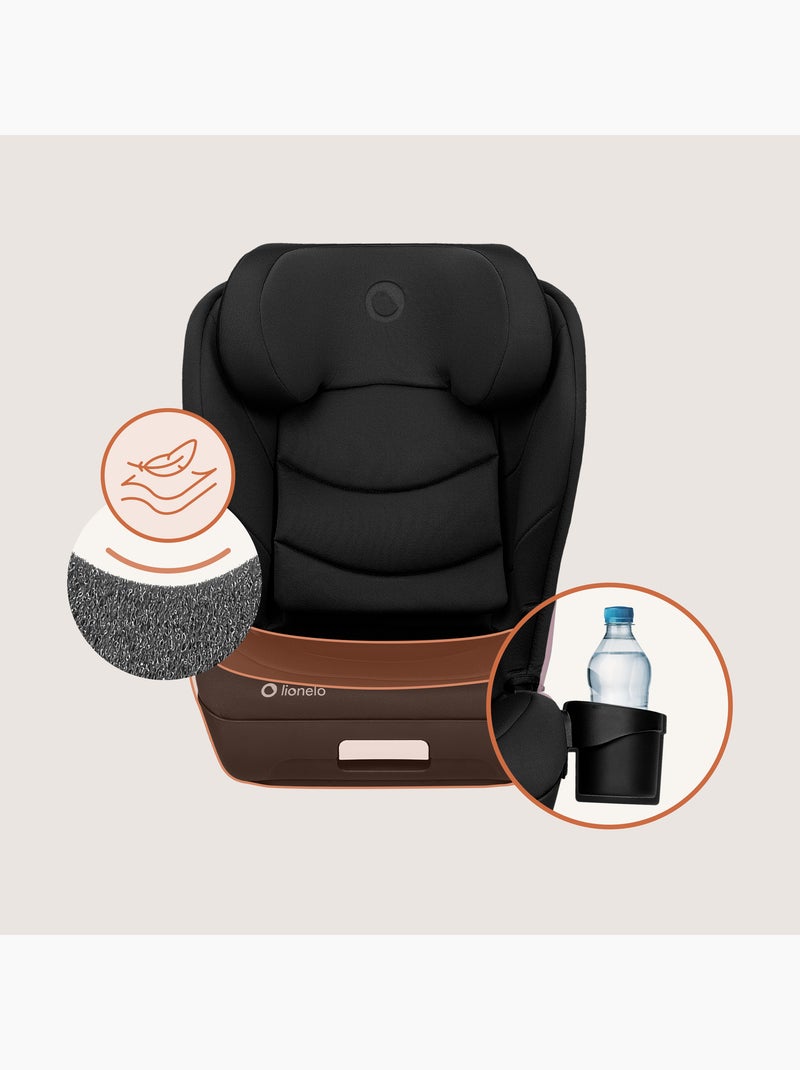 Cadeira Auto LIONELO Neal i-Size - ISOFIX - Assento Largo - Porta-Copos - Reclinável - 100-150 cm Preto - Kiabi