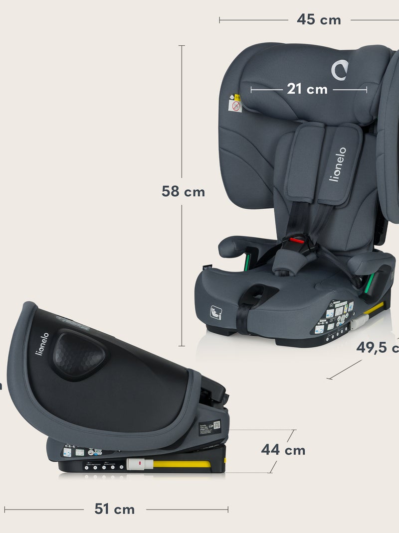 Cadeira Auto LIONELO Nelly i-Size - ISOFIX - Dobrável - TopTether - 76-150 cm Cinza - Kiabi