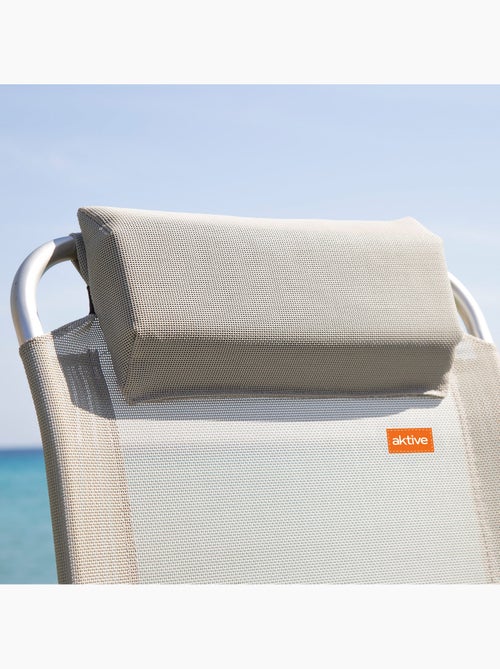 Cadeira de acampamento dobrável anti-roll e multiposição cinza com almofada aktive - Kiabi Cadeira de acampamento dobrável anti-roll e multiposição cinza com almofada aktive - Kiabi