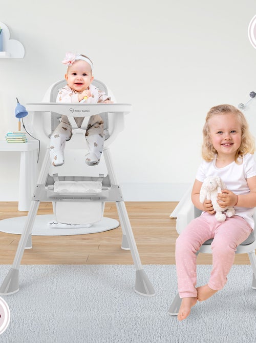 Cadeira de alimentação 2 em 1 magnolia evolutiva com tabuleiro duplo e cinto de 5 pontos - Kiabi Cadeira de alimentação 2 em 1 magnolia evolutiva com tabuleiro duplo e cinto de 5 pontos - Kiabi