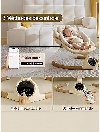 Baloiço elétrico / transat de bebé ALPHA bege