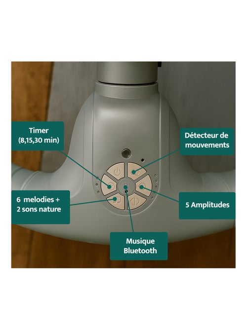 Cadeira de baloico/transat eletrica conectada AVA com capota + mosquiteiro - Kiabi Cadeira de baloico/transat eletrica conectada AVA com capota + mosquiteiro - Kiabi
