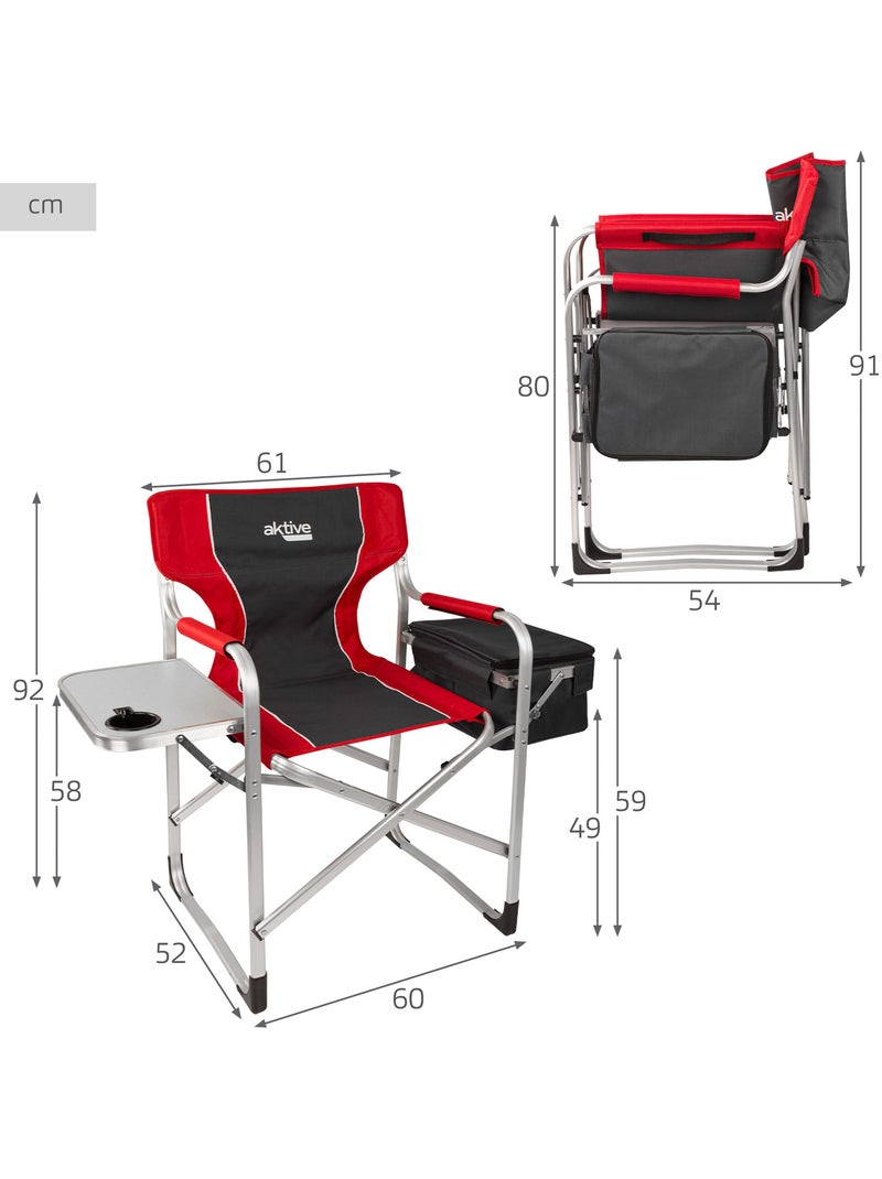 Cadeira de camping diretor com mesa e bolsa térmica aktive Preto Vermelho - Kiabi