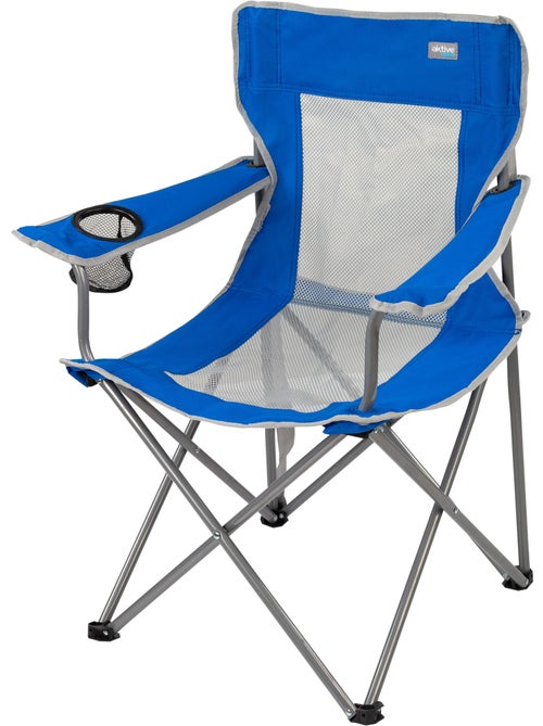 Cadeira de camping dobrável com porta-copos e encosto respirável aktive - Kiabi Cadeira de camping dobrável com porta-copos e encosto respirável aktive - Kiabi