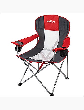 Cadeira de camping dobrável xl com porta-copos aktive