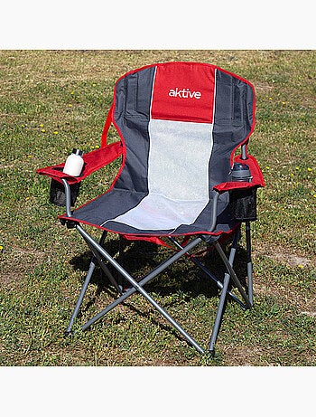 Cadeira de camping dobrável xl com porta-copos aktive