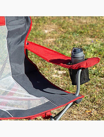Cadeira de camping dobrável xl com porta-copos aktive