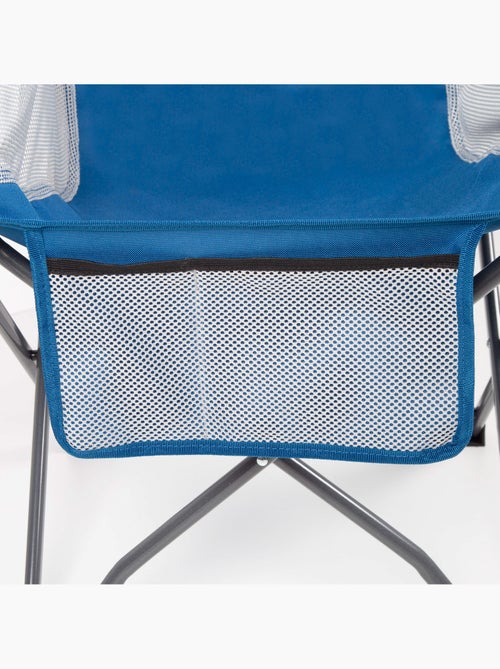 Cadeira de campismo dobrável anti-queda azul com porta-copos e bolso aktive - Kiabi
