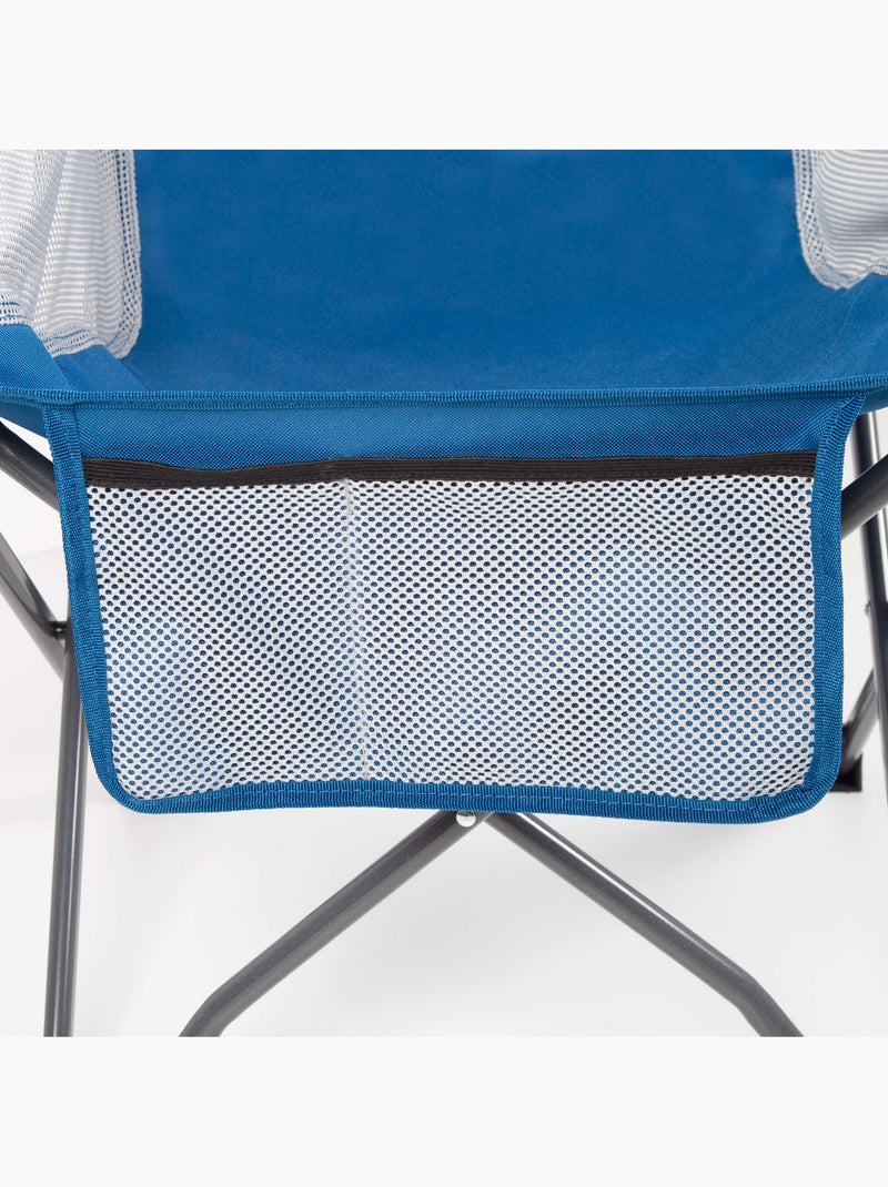 Cadeira de campismo dobrável anti-queda azul com porta-copos e bolso aktive Azul - Kiabi