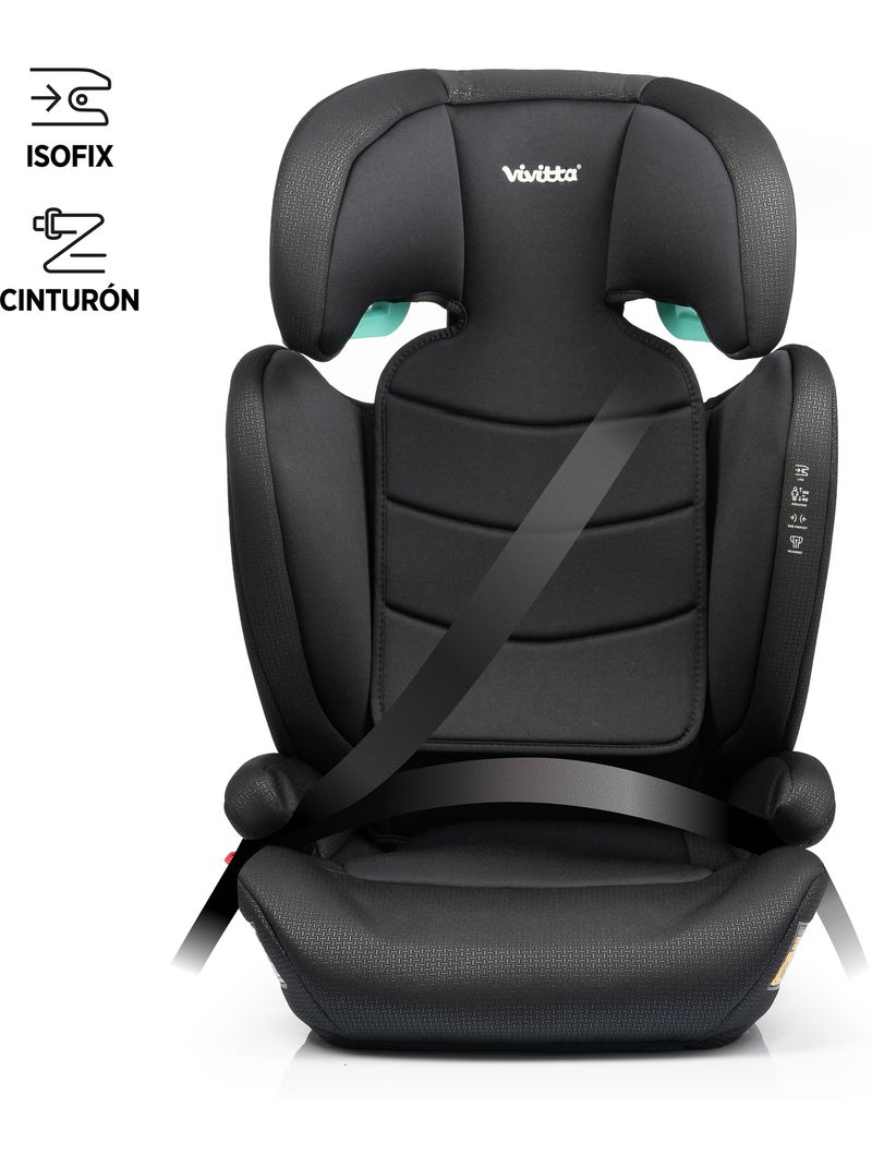 Cadeira de carro Bakan IFix 100 - 150 cm Vivitta - INTENSE BLACK Preto - Kiabi