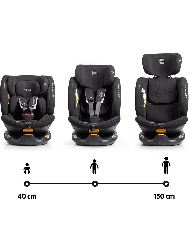 Cadeira de carro Kavan Ifix com Top Tether na base 40 - 150 cm Babyauto - COAL Preto - Kiabi