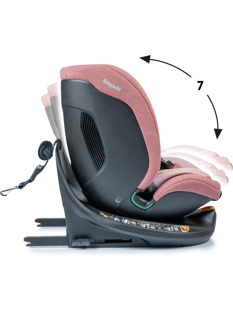 Cadeira de carro Kavan Ifix com Top Tether na base 40 - 150 cm Babyauto  - CORAL Rosa-claro - Kiabi