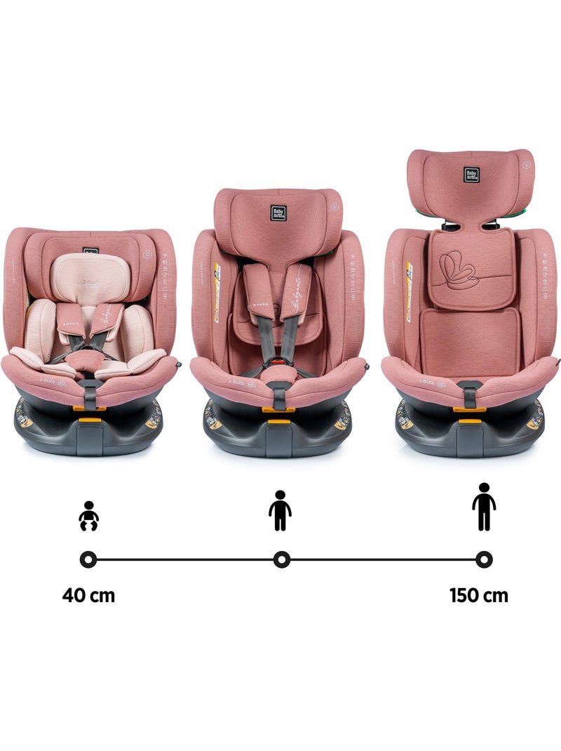 Cadeira de carro Kavan Ifix com Top Tether na base 40 - 150 cm Babyauto  - CORAL Rosa-claro - Kiabi