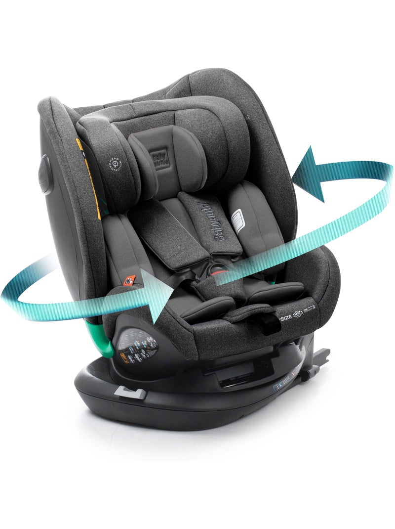 Cadeira de carro Odeas I-Size 40 - 150 cm,  Top tether,  giratória 360° Babyauto - BLACK ANTHRACITE Preto Cinza-antracite - Kiabi