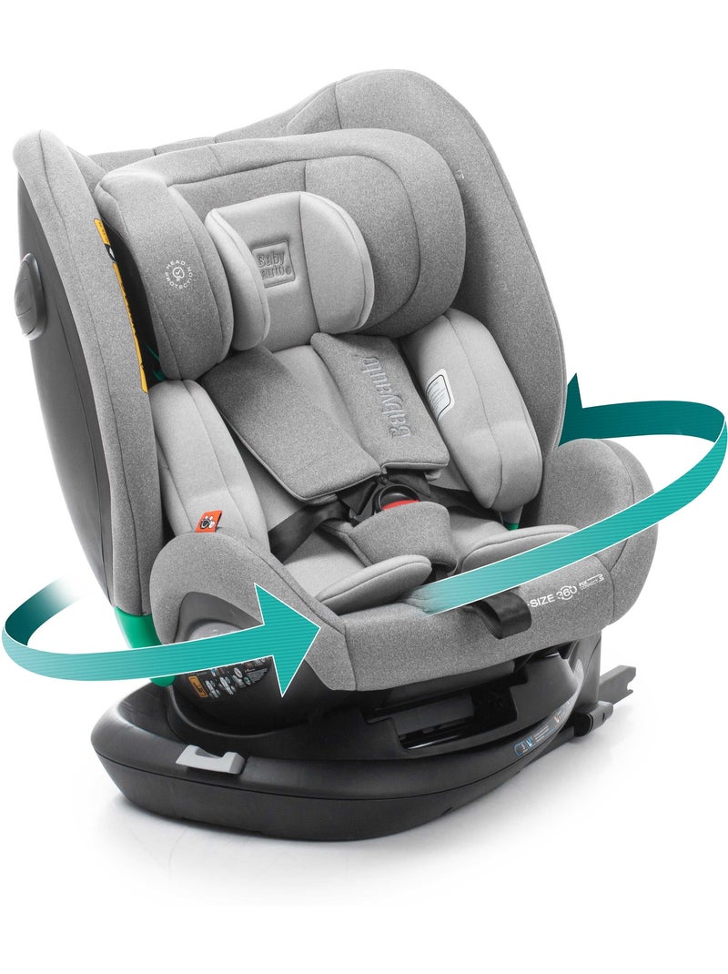 Cadeira de carro Odeas I-Size 40 - 150 cm,  Top tether,  giratória 360° Babyauto - GREY ANTHRACITE Cinza escuro - Kiabi