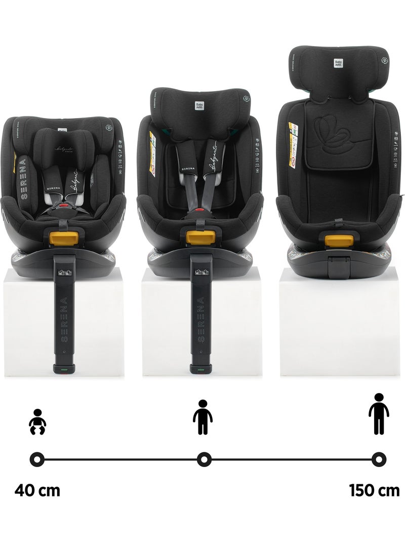 Cadeira de carro Serena Ifix 40 150 cm, Giratória com pé de apoio Babyauto - COAL Preto - Kiabi