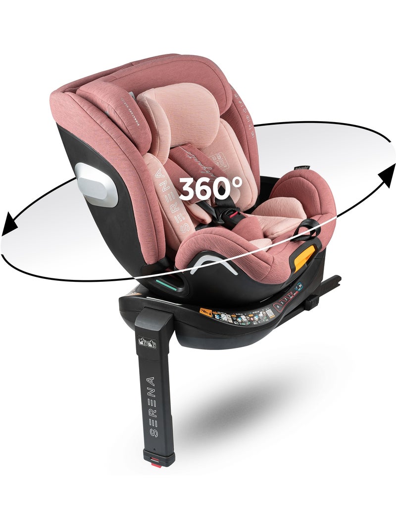 Cadeira de carro Serena Ifix 40 150 cm, Giratória com pé de apoio Babyauto - CORAL Rosa-claro - Kiabi