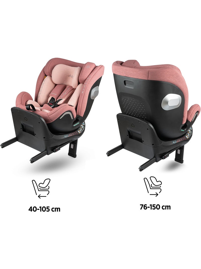 Cadeira de carro Serena Ifix 40 150 cm, Giratória com pé de apoio Babyauto - CORAL Rosa-claro - Kiabi