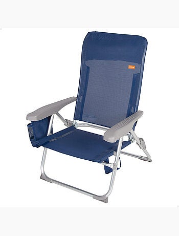 Cadeira de praia multiposições dobrável slim c/almofada e bolso aktive