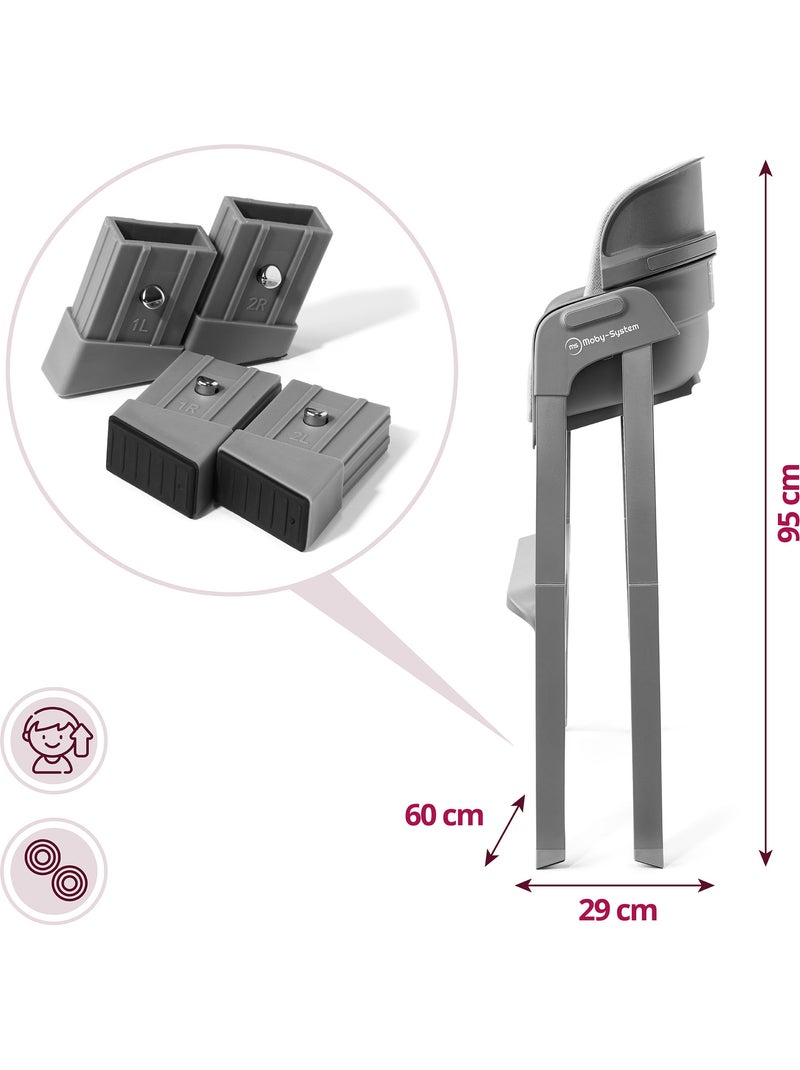 Cadeira de refeição evolutiva 3 em 1 moby-system noxi desde 6 meses Cinza - Kiabi