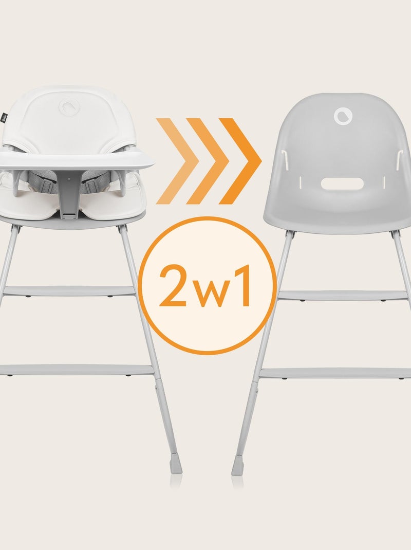 Cadeira de refeição evolutiva LIONELO Dalia – Até 60 kg – Ultraleve Cinza - Kiabi