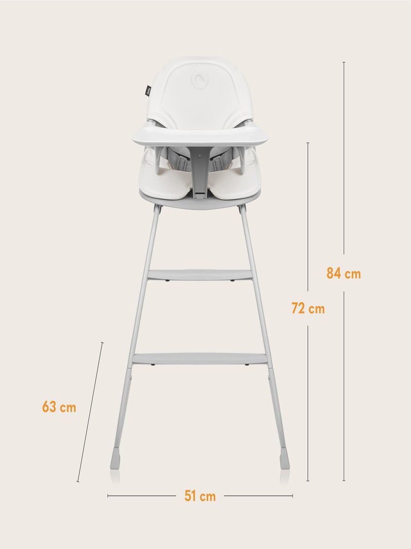 Cadeira de refeição evolutiva LIONELO Dalia – Até 60 kg – Ultraleve Cinza - Kiabi