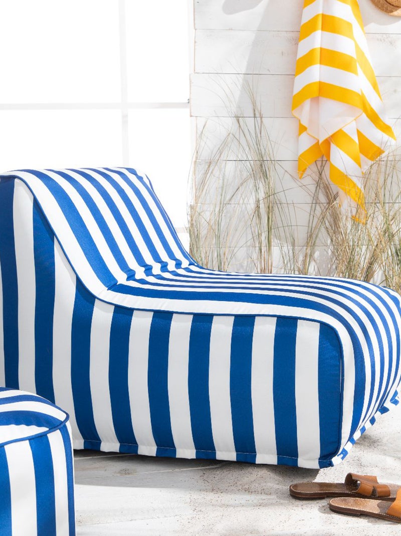 Cadeirão insuflável às riscas Azul - Kiabi