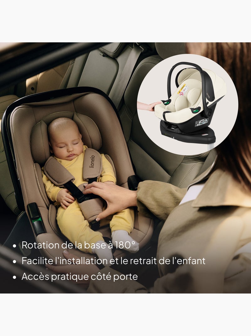 Cadeirinha de bebé com base isofix 180° - astrid i-size - premiada pelo adac - cadeira auto 40-87cm Bege claro - Kiabi