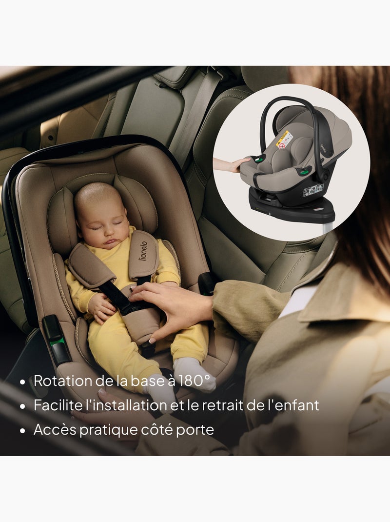 Cadeirinha de bebé com base isofix 180° - astrid i-size - premiada pelo adac - cadeira auto 40-87cm Bege escuro - Kiabi