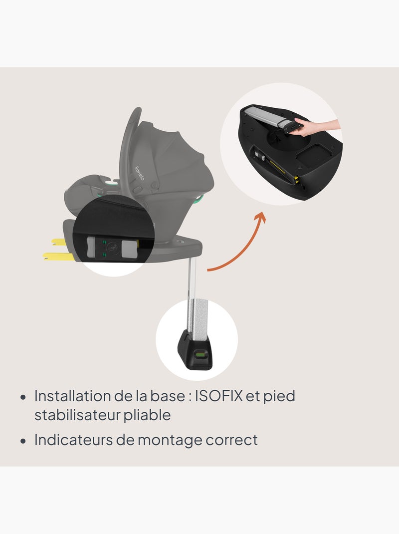 Cadeirinha de bebé com base isofix 180° - astrid i-size - premiada pelo adac - cadeira auto 40-87cm Preto Preto - Kiabi