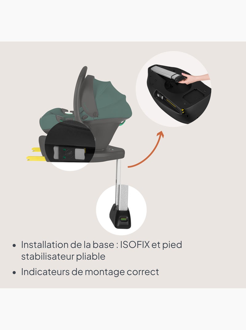Cadeirinha de bebé com base isofix 180° - astrid i-size - premiada pelo adac - cadeira auto 40-87cm Verde - Kiabi
