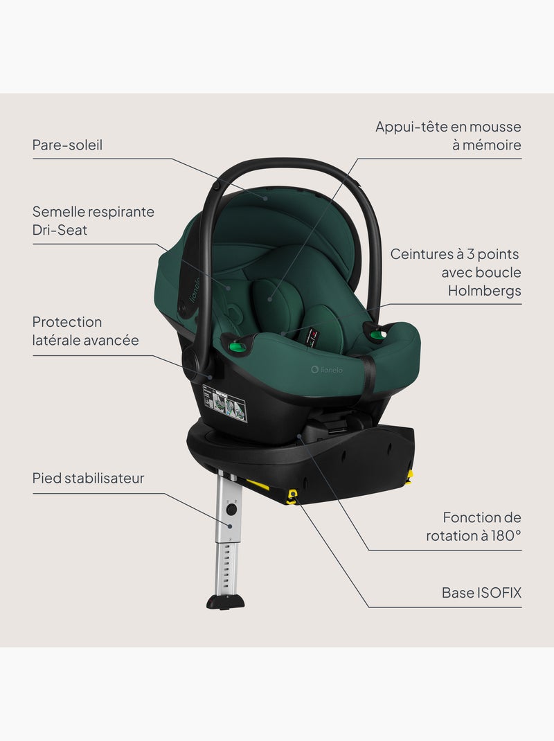 Cadeirinha de bebé com base isofix 180° - astrid i-size - premiada pelo adac - cadeira auto 40-87cm Verde - Kiabi
