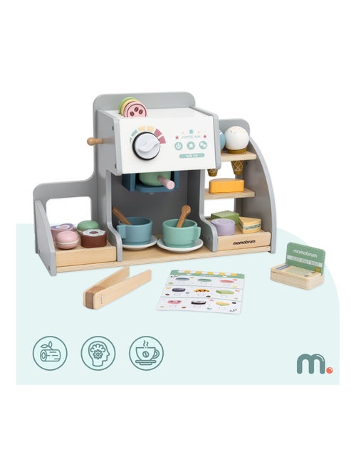 Café e geladaria de madeira com quadro magnético e 76 acessórios - Kiabi