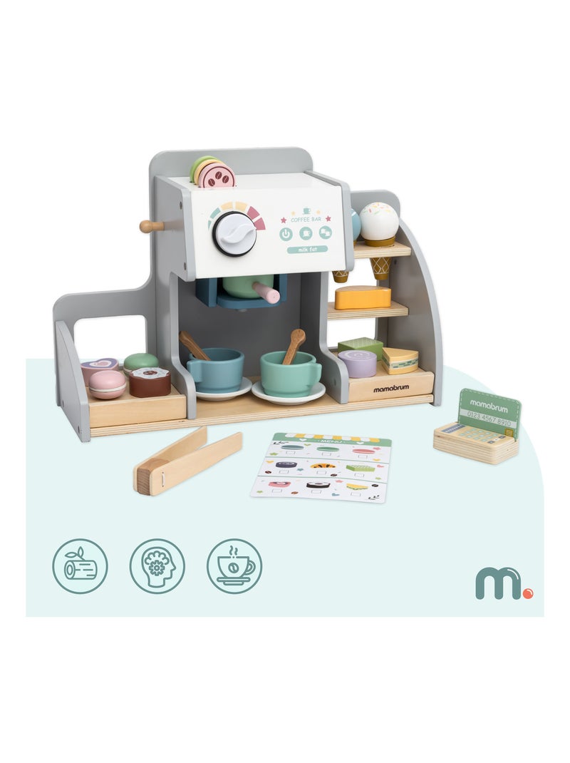 Café e geladaria de madeira com quadro magnético e 76 acessórios N/D - Kiabi