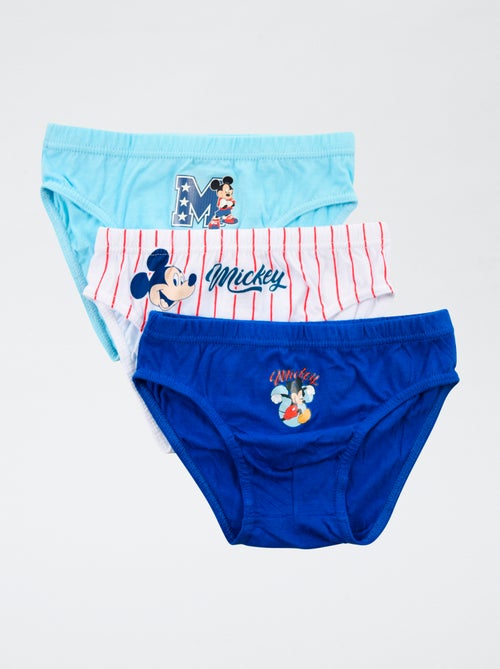 Caixa de 3 slips 'Suncity' 'Disney' 'Mickey' em algodão - Kiabi