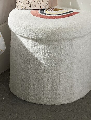 Caixa de arrumação arco-íris em malha bouclé