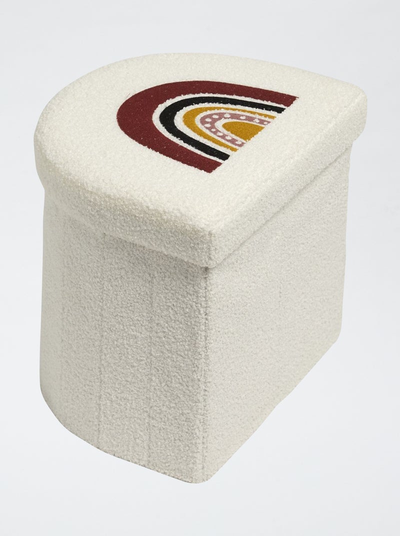 Caixa de arrumação arco-íris em malha bouclé Bege - Kiabi