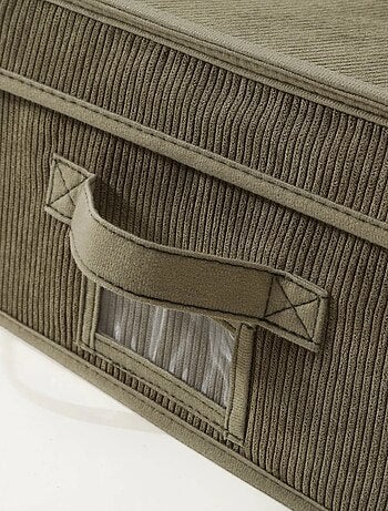 Caixa de arrumação de bombazina