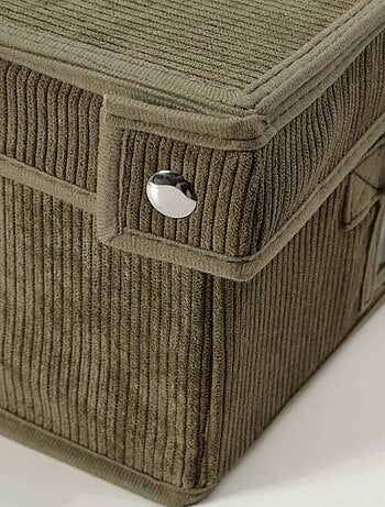 Caixa de arrumação de bombazina