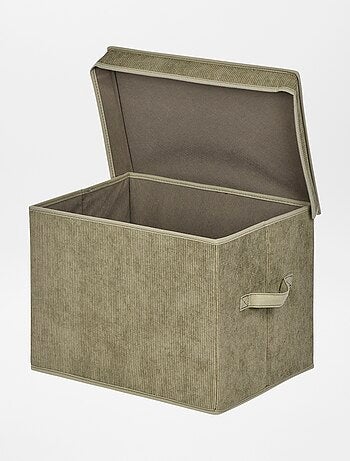 Caixa de arrumação de bombazina