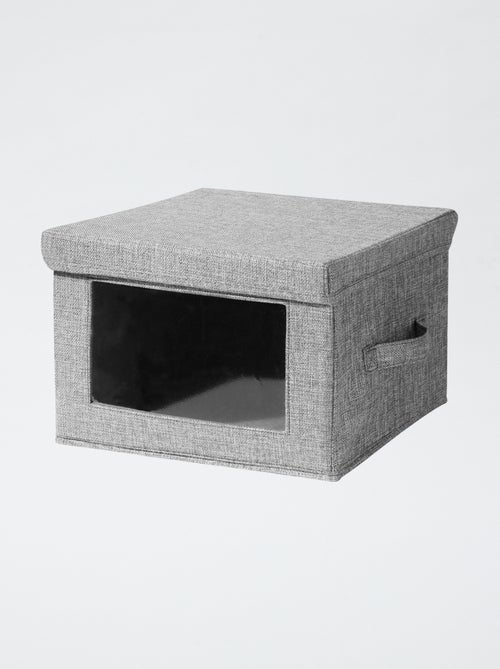 Caixa de arrumação em linho com janela transparente - Kiabi
