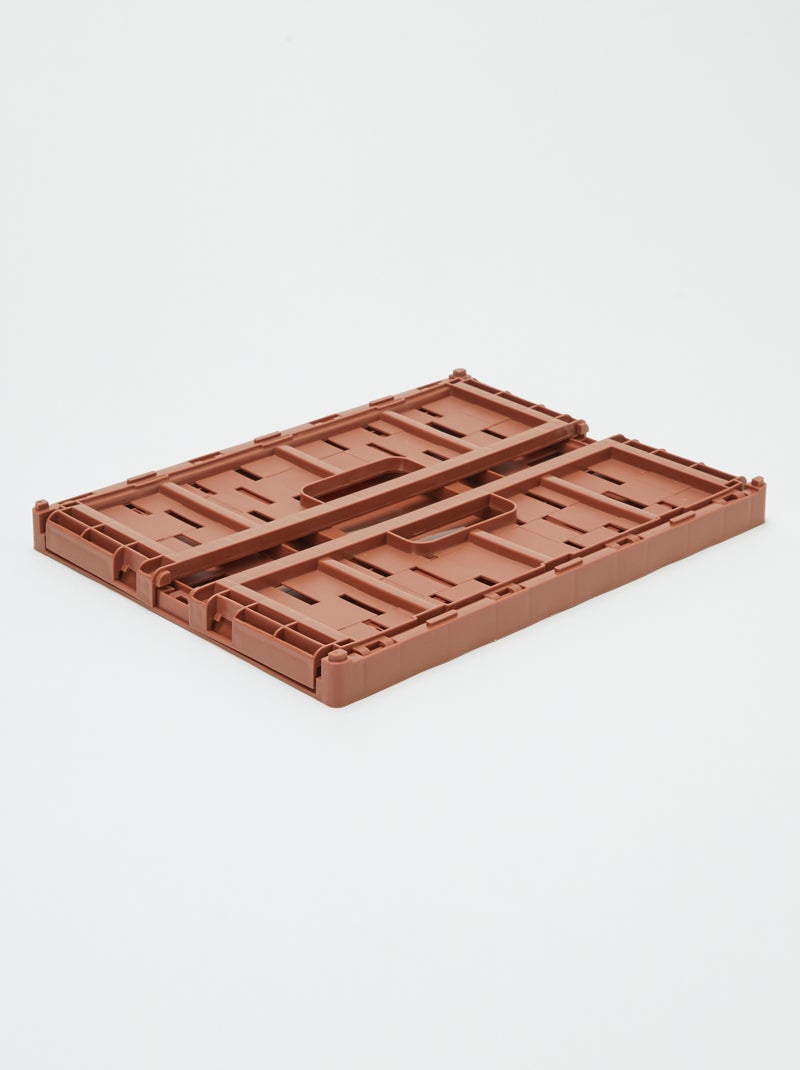 Caixa de arrumação em plástico (34 x 25 cm) CASTANHO - Kiabi