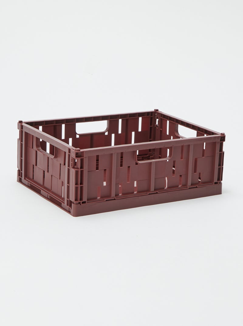 Caixa de arrumação em plástico (34 x 25 cm) Castanho - Kiabi